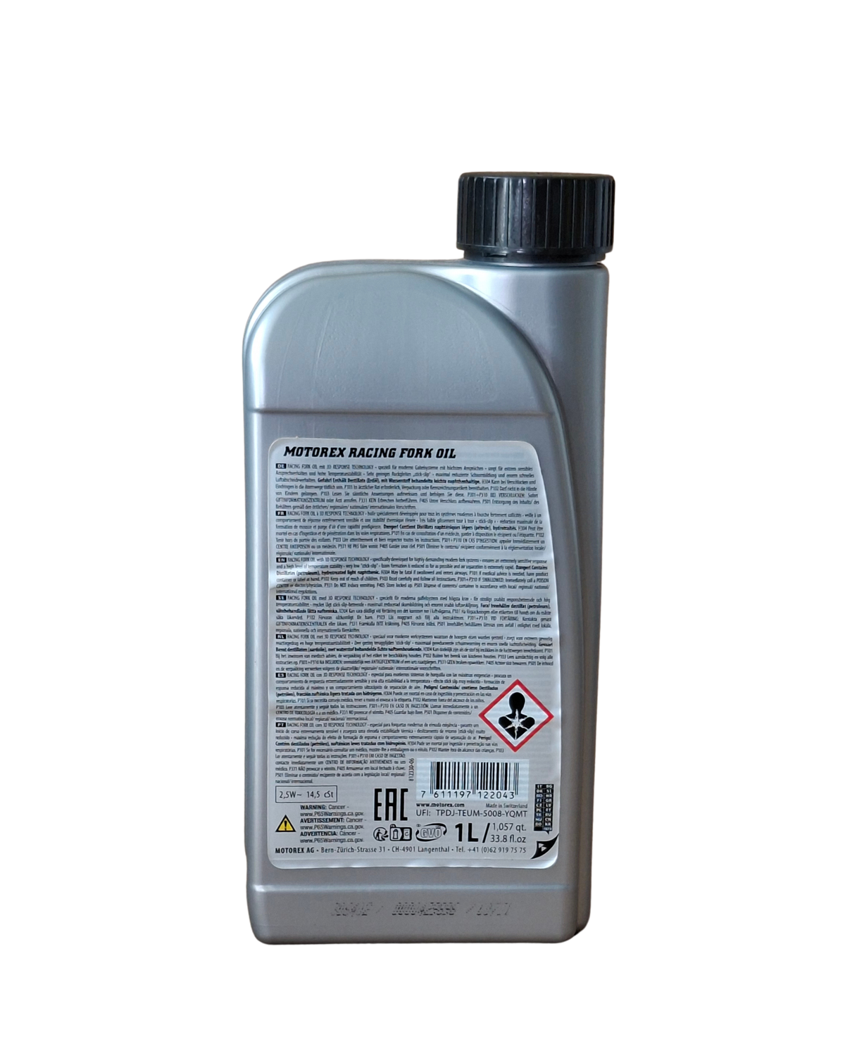 ÓLEO DE SUSPENSÃO MOTOREX 2.5W RACING FORK OIL SINTÉTICO 1L