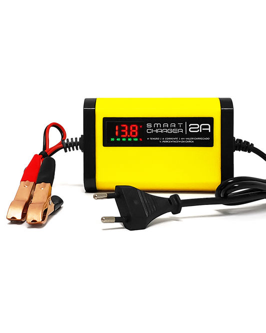 CARREGADOR DE BATERIA AUTOMOTIVO SMART CHARGER 2AH BIVOLT 12V 35W