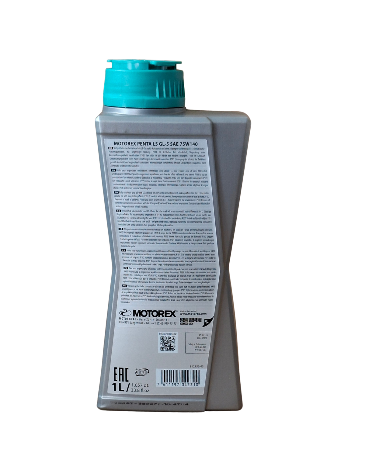 ÓLEO DE DIFERENCIAL MOTOREX GEAR OIL PENTA LS 75W90 SINTÉTICO 1L