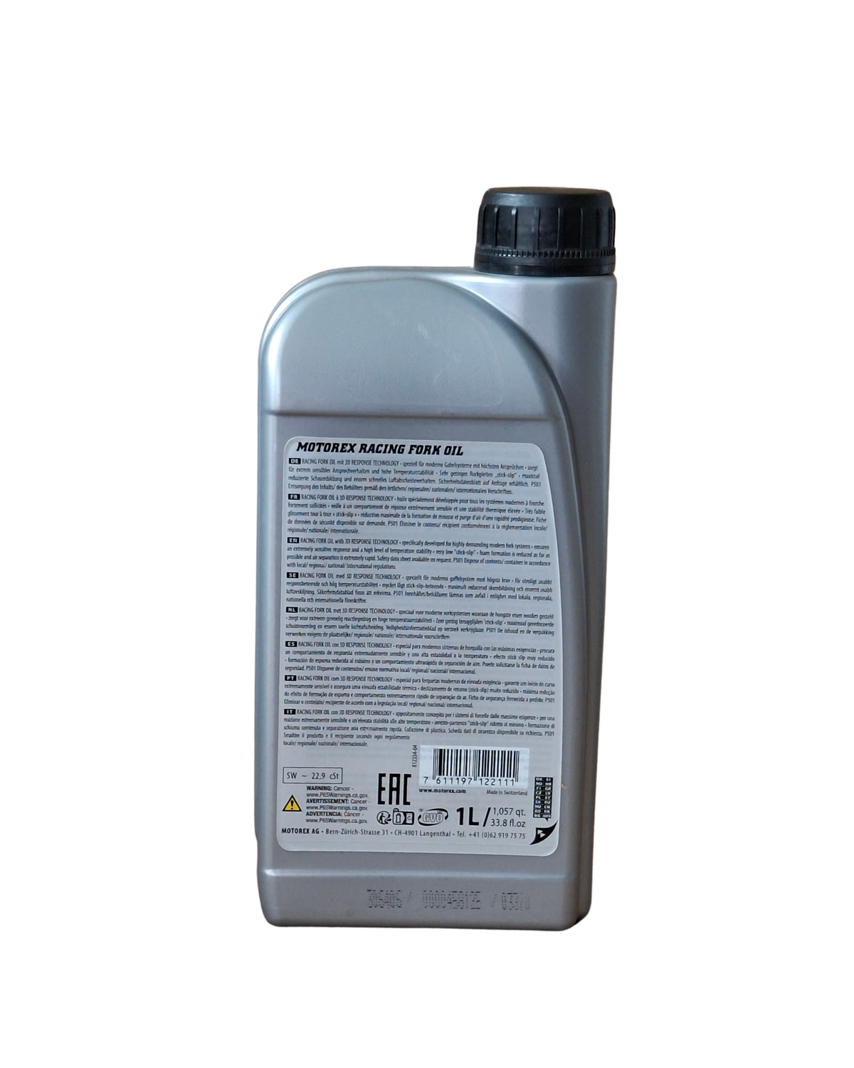 ÓLEO DE SUSPENSÃO MOTOREX 5W RACING FORK OIL SINTÉTICO 1L