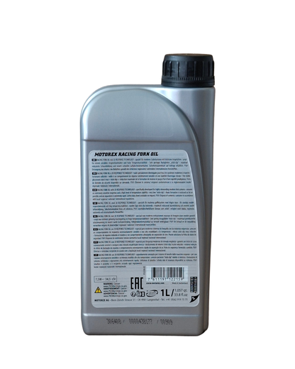 ÓLEO DE SUSPENSÃO MOTOREX 7.5W RACING FORK OIL SINTÉTICO 1L