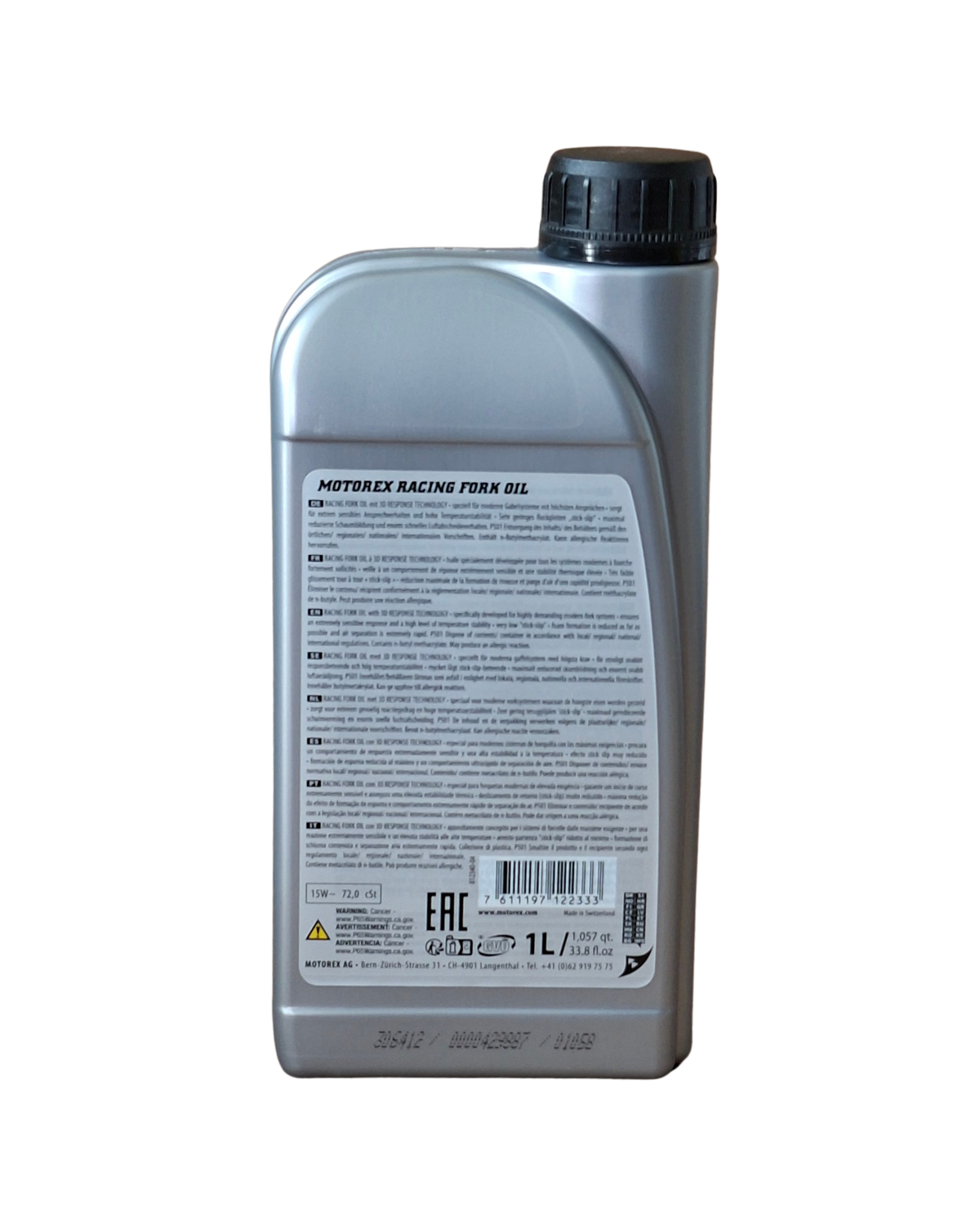 ÓLEO DE SUSPENSÃO MOTOREX 15W RACING FORK OIL SINTÉTICO 1L