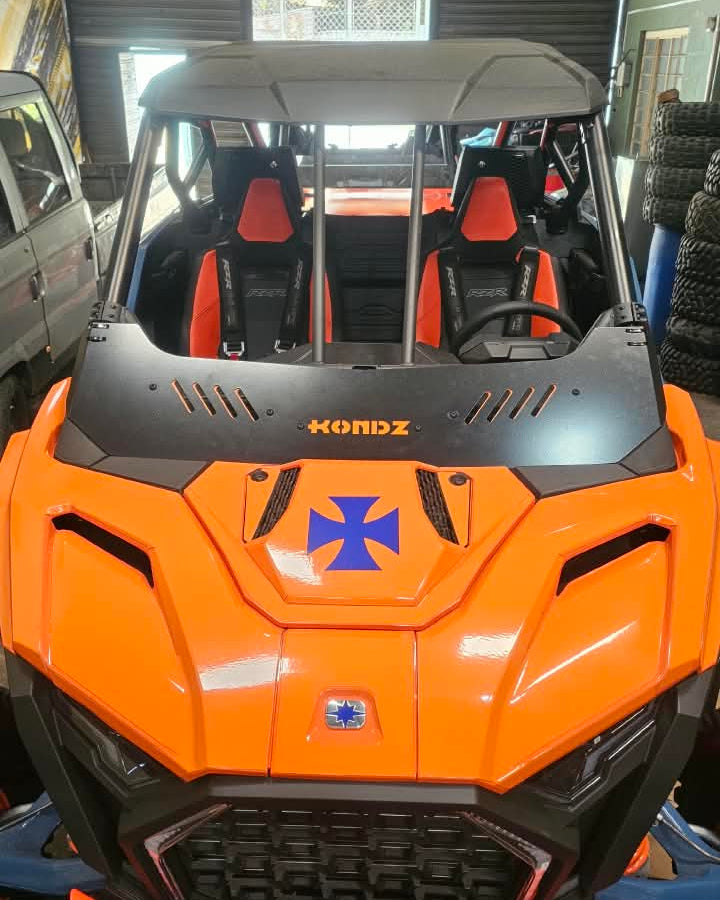 MEIO PARA-BRISA EM ALUMINIO COM GAVETA DE VENTILAÇÂO PARA POLARIS PRO S / PRO R / TURBO R