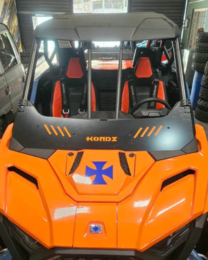 MEIO PARA-BRISA EM ALUMINIO COM GAVETA DE VENTILAÇÂO PARA POLARIS PRO S / PRO R / TURBO R