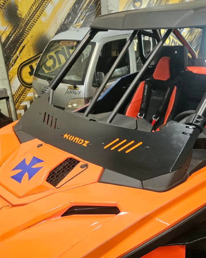 MEIO PARA-BRISA EM ALUMINIO COM GAVETA DE VENTILAÇÂO PARA POLARIS PRO S / PRO R / TURBO R